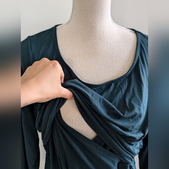 NWT Sz 14 Seraphine Emerald Jersey Maternity Nursing Dress - Picture 4 of 16